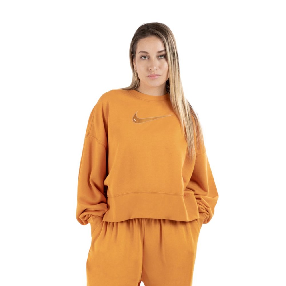 NIKE NSW Swoosh Fleece Crewneck Sweater Sweatshirt DO7211-738 Women's Size Large